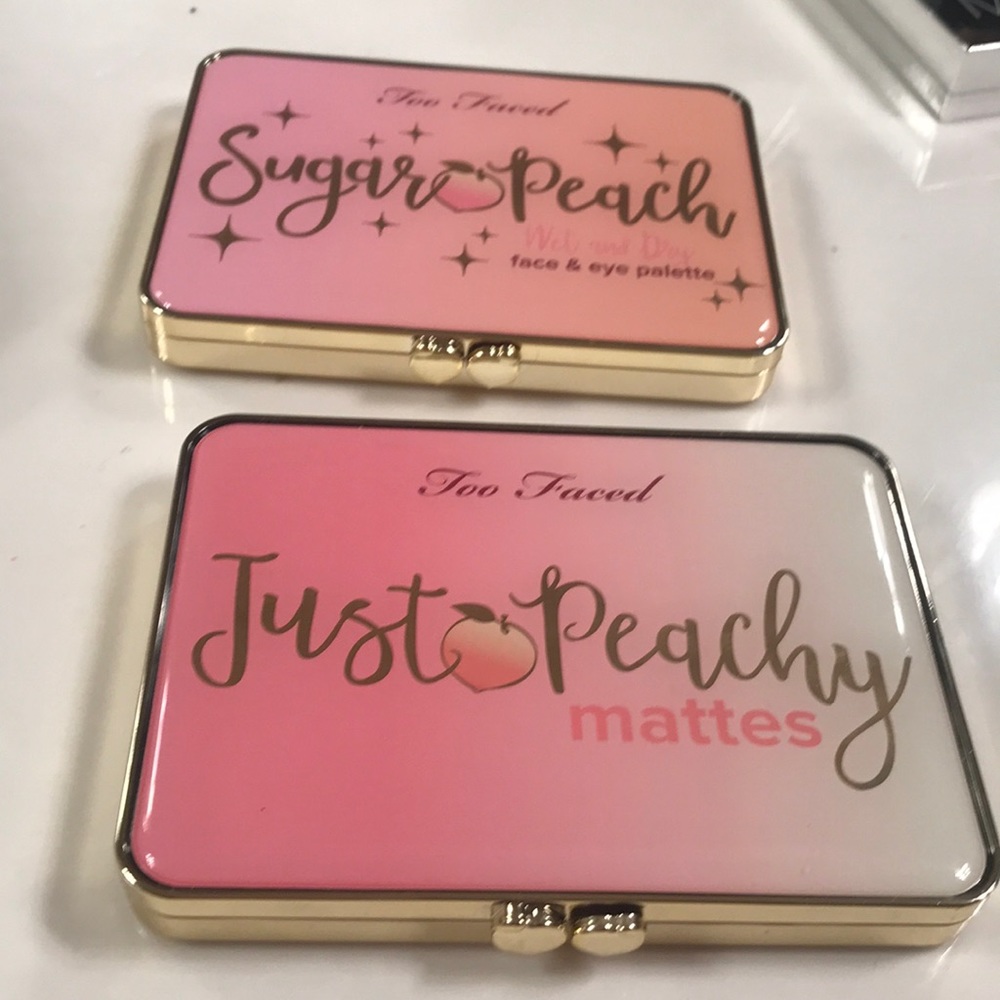 2 Too Faced peach palettes-eye and face